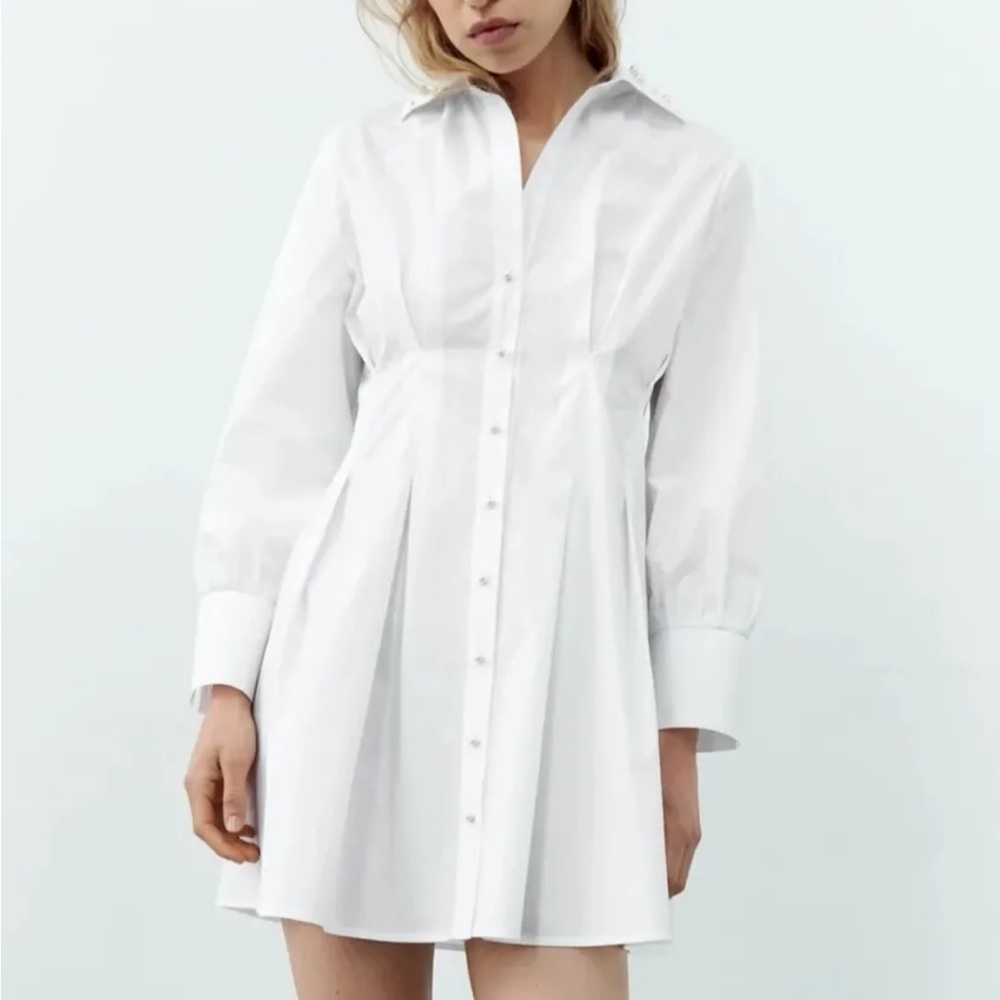 NWT Zara Pearl button-down dress